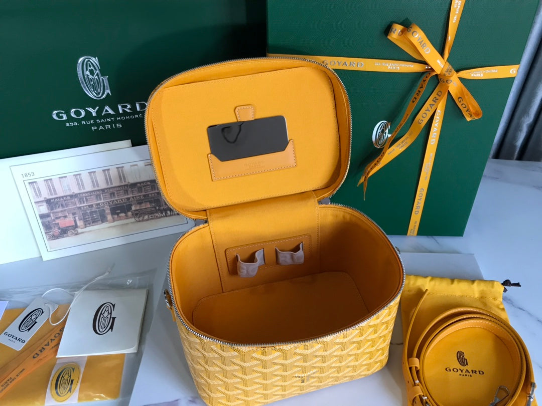 Goyard Muse Vanity Case 20 in Yellow Goyardine Canvas