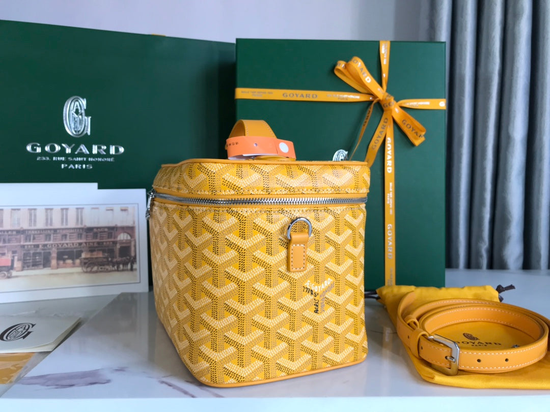 Goyard Muse Vanity Case 20 in Yellow Goyardine Canvas
