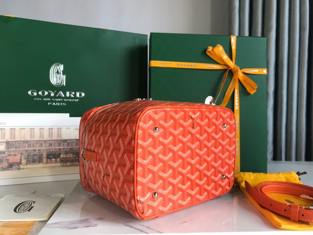 Goyard Muse Vanity Case 20 in Orange Goyardine Canvas