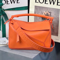 Loewe Mini 18 Puzzle Bag in Vivid Orange Satin Calfskin