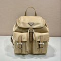 Prada Small Backpack 28 in Shoelace Beige Parachute Fabric