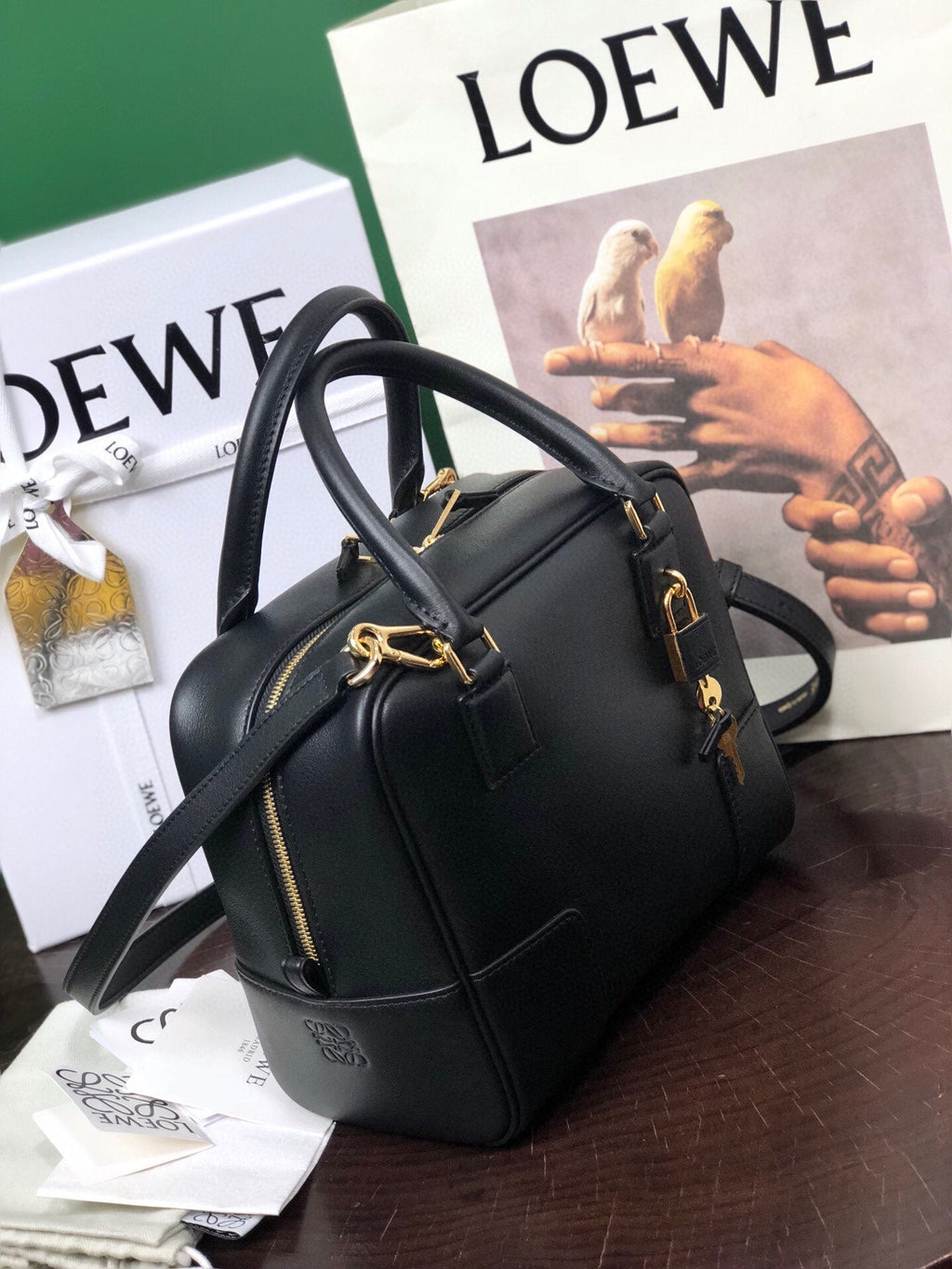 Loewe Amazona 19 Bag in Black Nappa Calfskin