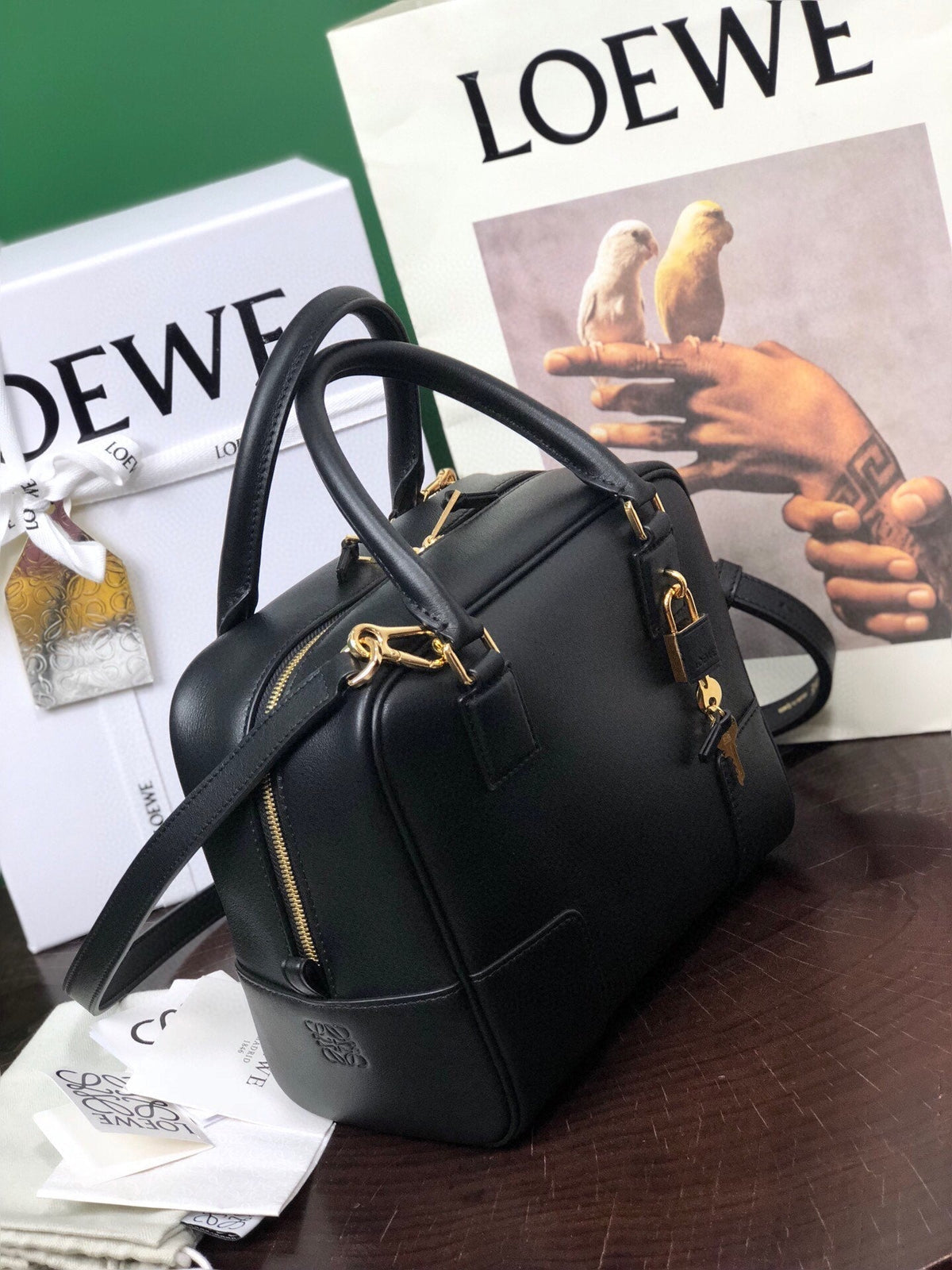 Loewe Amazona 19 Bag in Black Nappa Calfskin
