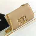 Celine Triomphe Frame 23 Beige Cream Calfskin Bag