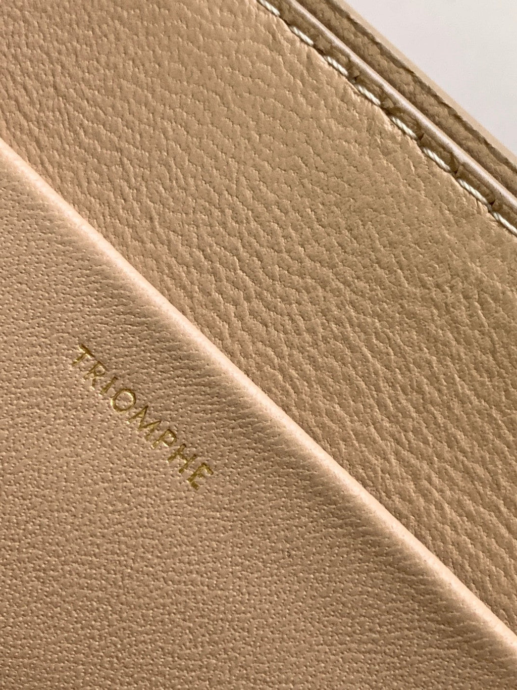 Celine Triomphe Frame 23 Beige Cream Calfskin Bag