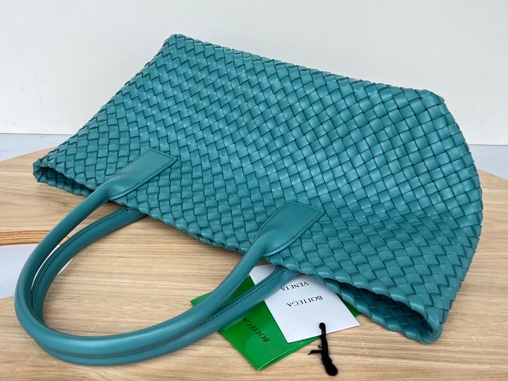 Bottega Veneta Small Cabat 32 in Teal Blue Lambskin Bag
