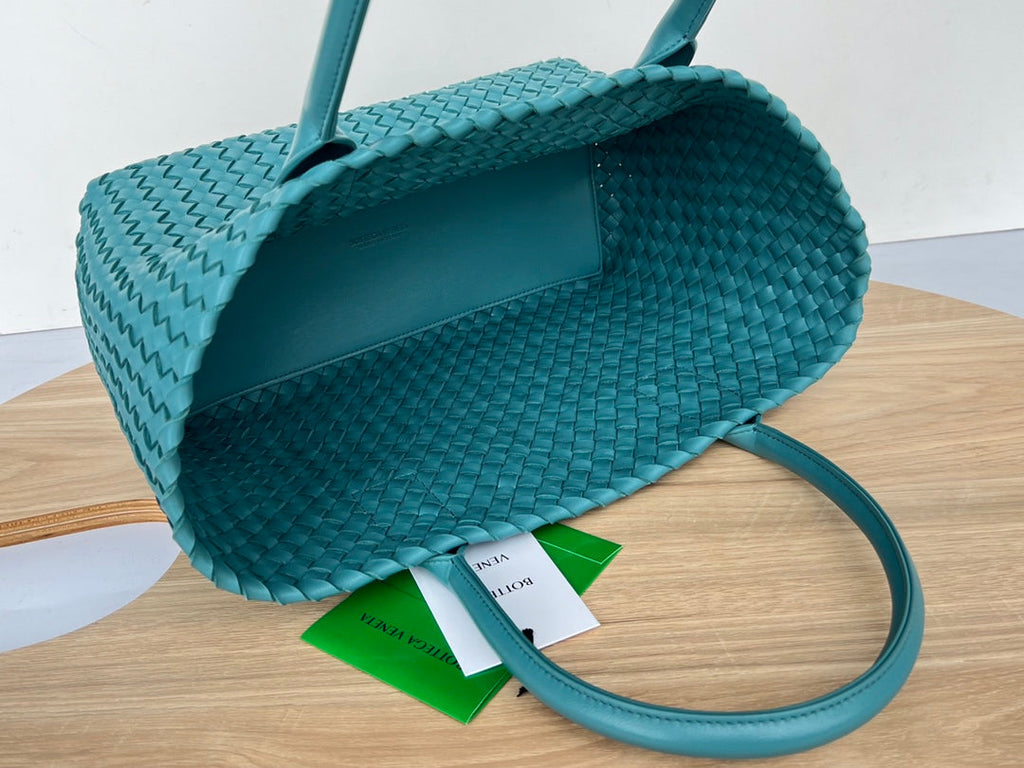 Bottega Veneta Small Cabat 32 in Teal Blue Lambskin Bag
