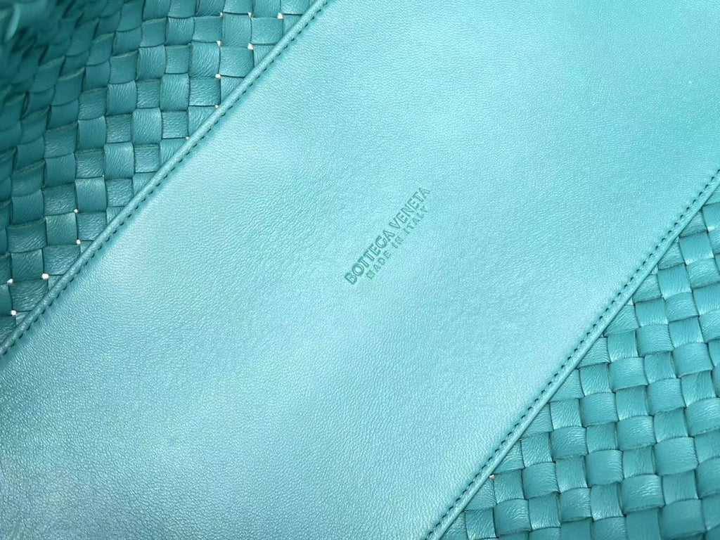 Bottega Veneta Small Cabat 32 in Teal Blue Lambskin Bag