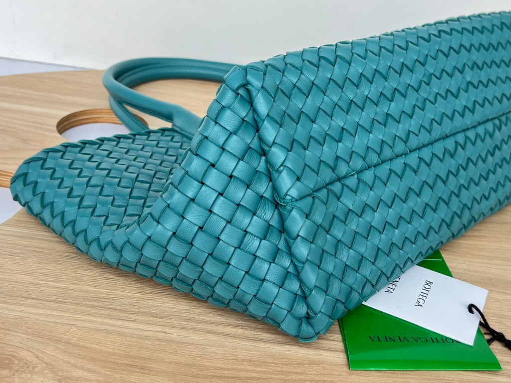 Bottega Veneta Small Cabat 32 in Teal Blue Lambskin Bag