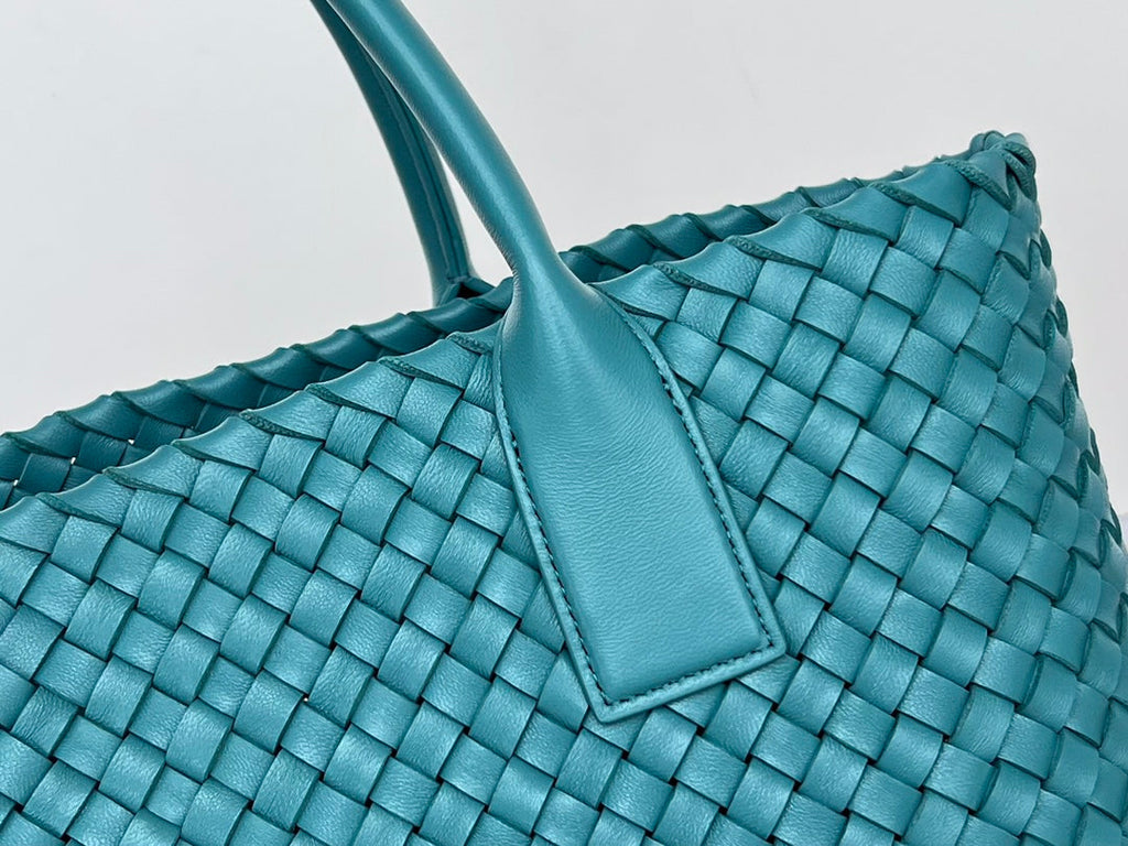 Bottega Veneta Small Cabat 32 in Teal Blue Lambskin Bag