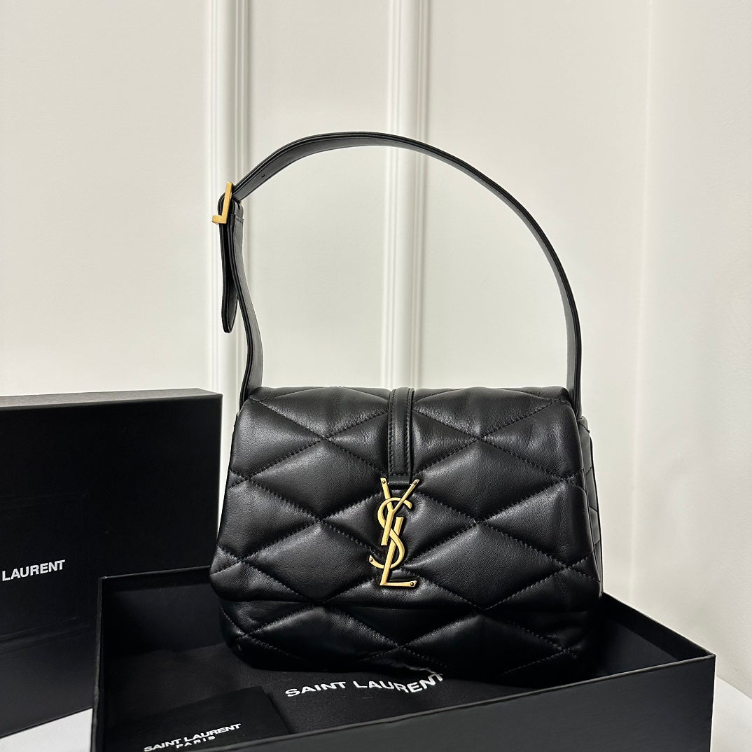 Saint Laurent Le 5 À 7 Handbag 24 in Black Lambskin
