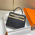 Hermes Kelly 28cm in Noir Epsom Calfskin Silver Hardware Bag
