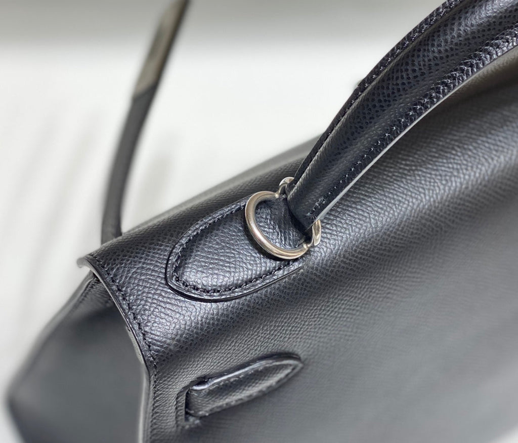 Hermes Kelly 28cm in Noir Epsom Calfskin Silver Hardware Bag