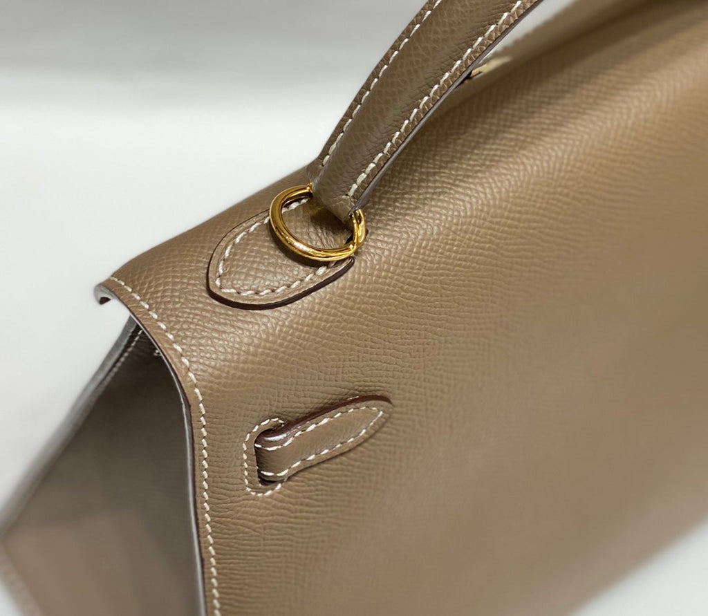 Hermes Kelly 25cm in Etoupe Epsom Calfskin Gold Hardware Bag