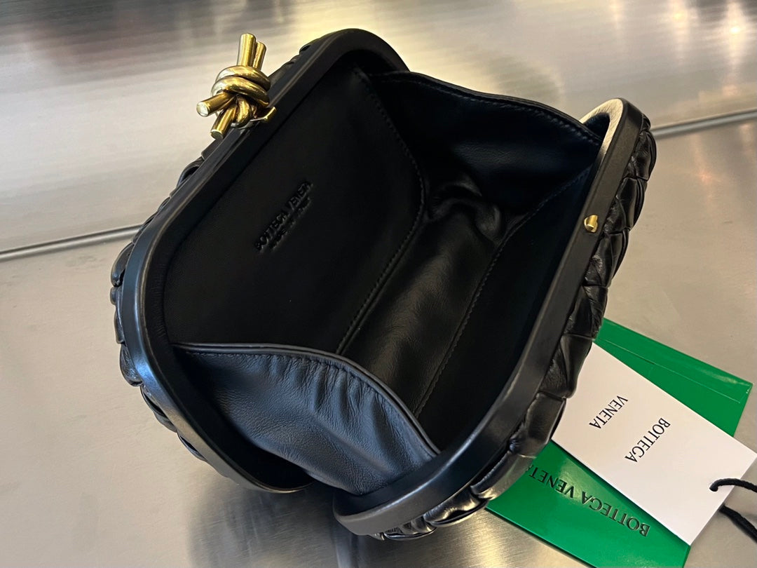 Bottega Veneta Knot 19 in Black Lambskin Bag