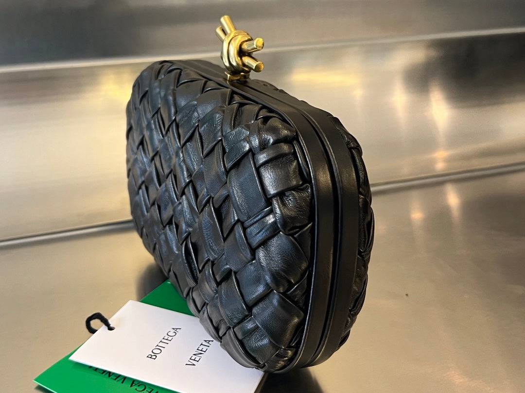 Bottega Veneta Knot 19 in Black Lambskin Bag