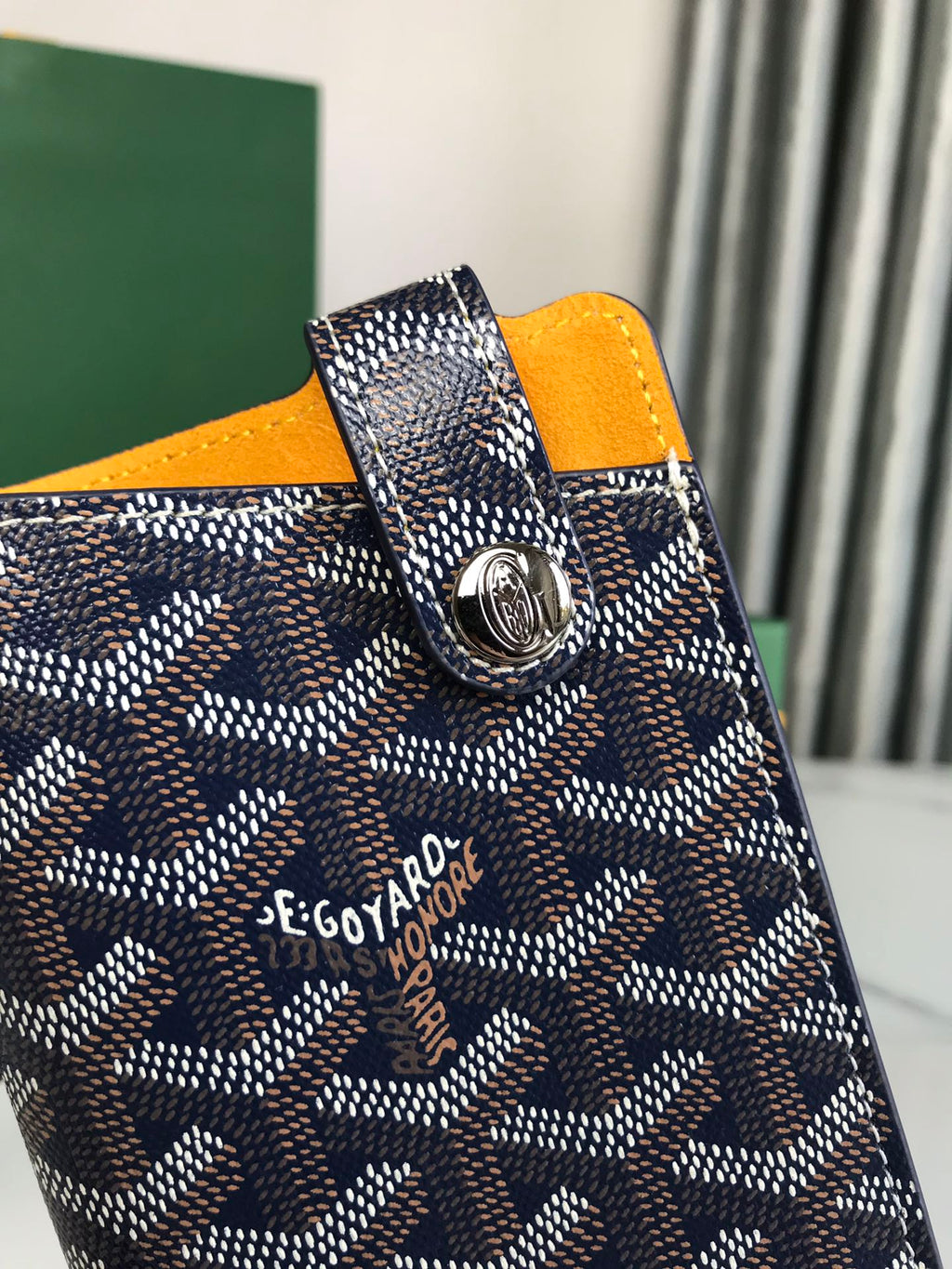 Goyard Montmartre GM Case 18 in Navy Blue Goyardine Canvas Bag