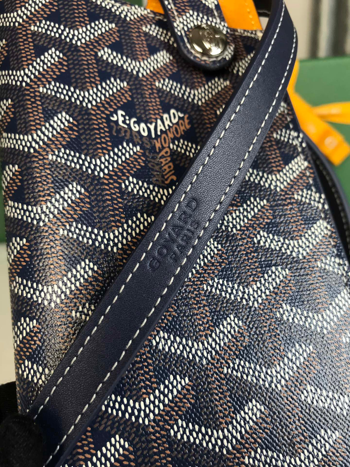 Goyard Montmartre GM Case 18 in Navy Blue Goyardine Canvas Bag
