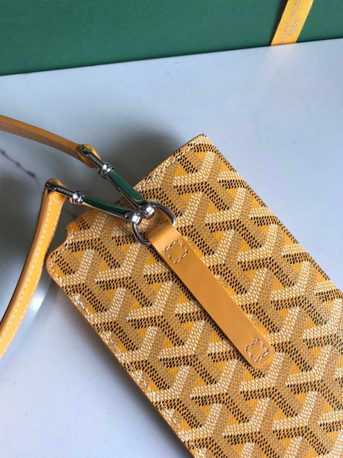 Goyard Montmartre GM Case 18 in Yellow Goyardine Canvas Bag
