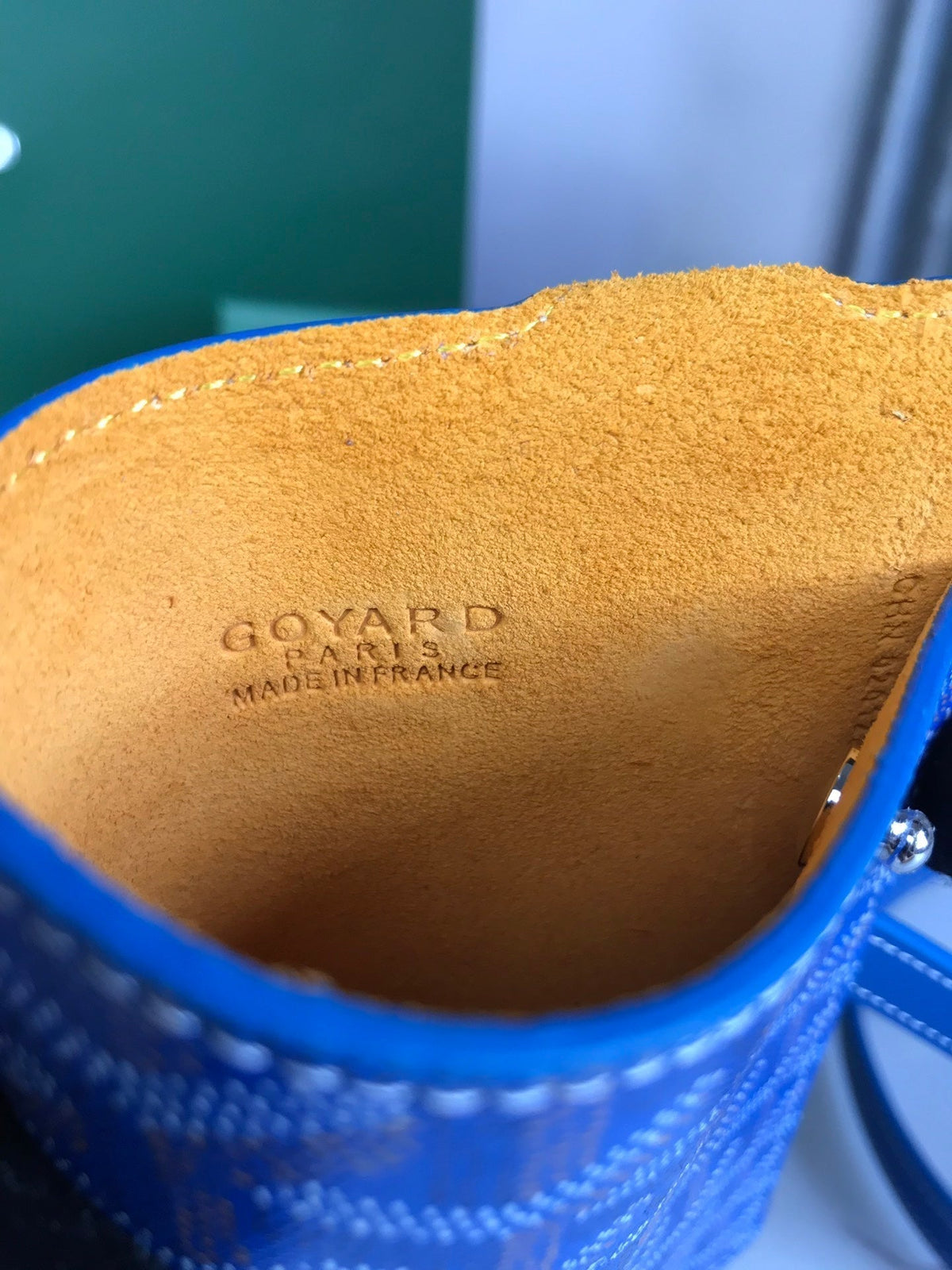 Goyard Montmartre GM Case 18 in Sapphire Blue Goyardine Canvas Bag