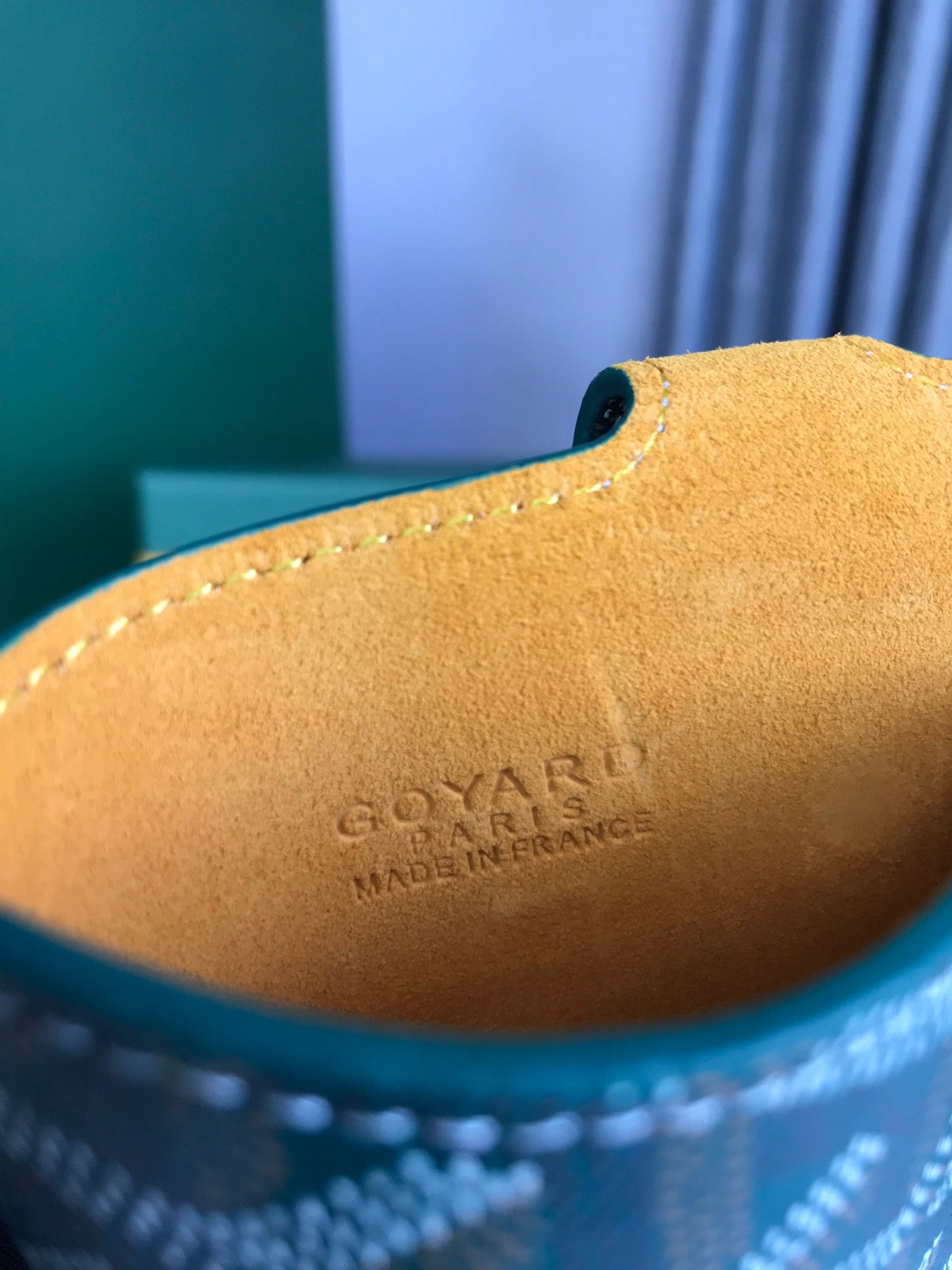 Goyard Montmartre GM Case 18 in Green Goyardine Canvas Bag