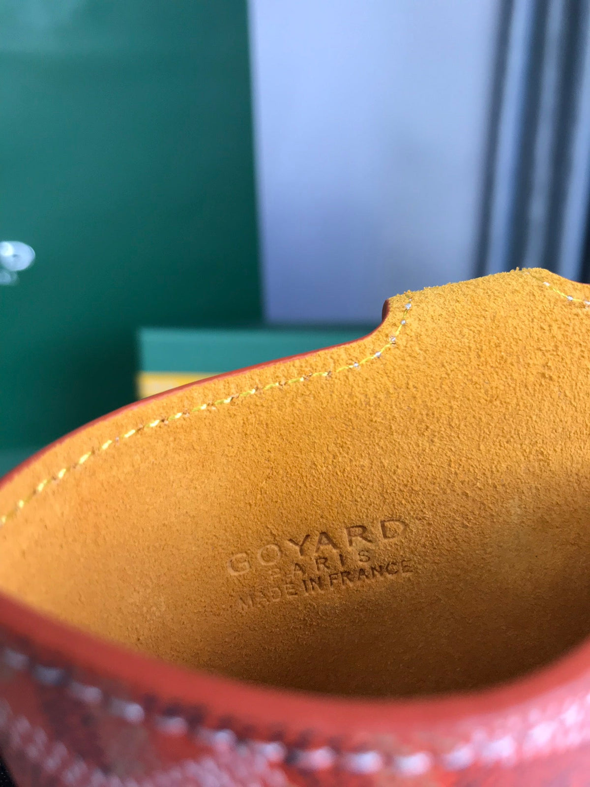 Goyard Montmartre GM Case 18 in Orange Goyardine Canvas Bag