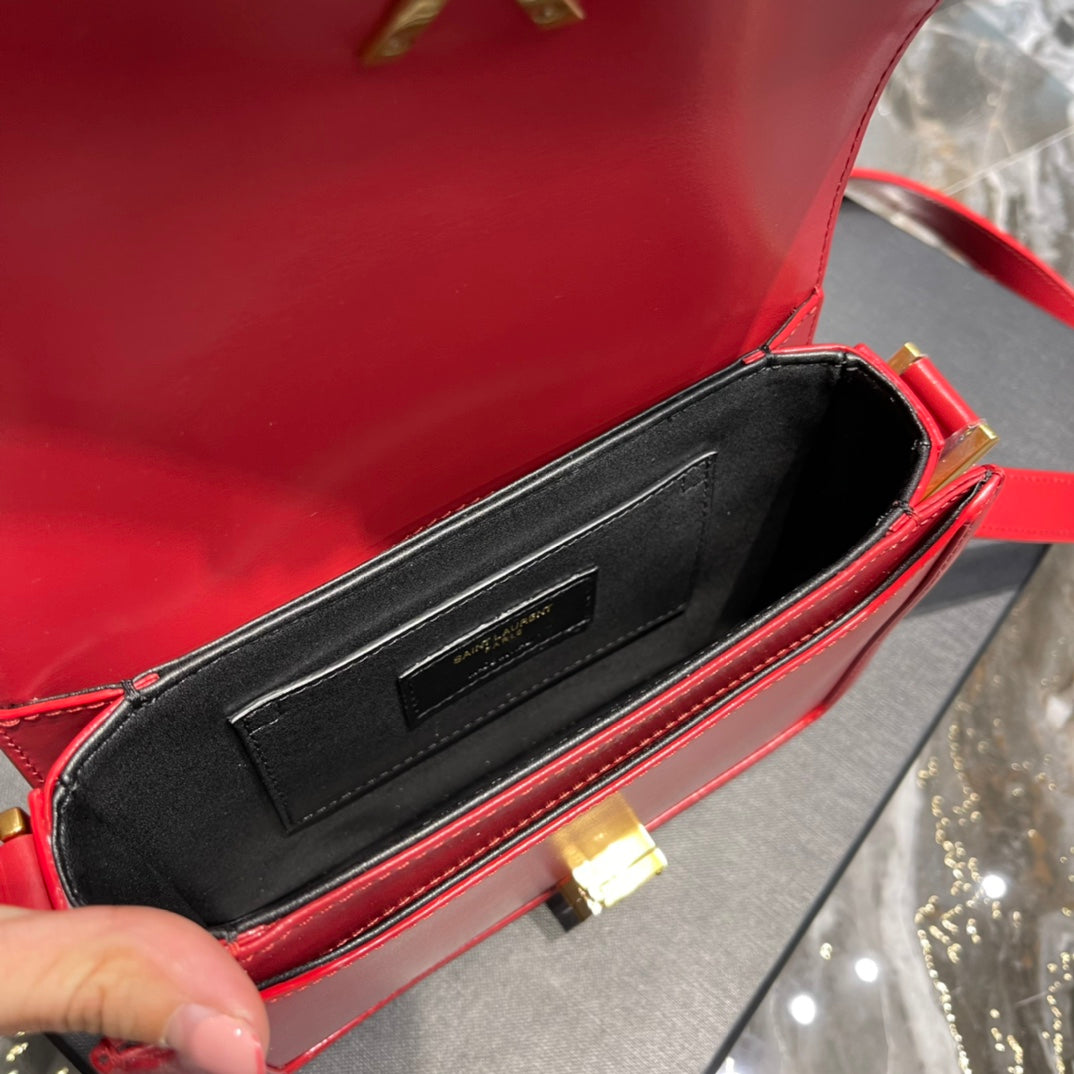 Saint Laurent Solferino Small 19 Red Calfskin Gold Hardware Bag