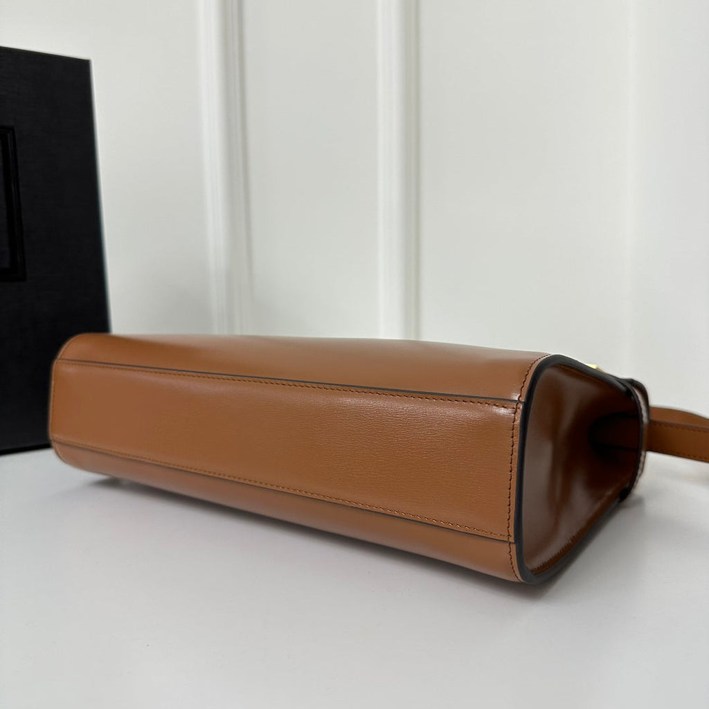 Saint Laurent Manhattan 29 Top-Handle in Smooth Cinnamon Brown Calfskin Bag