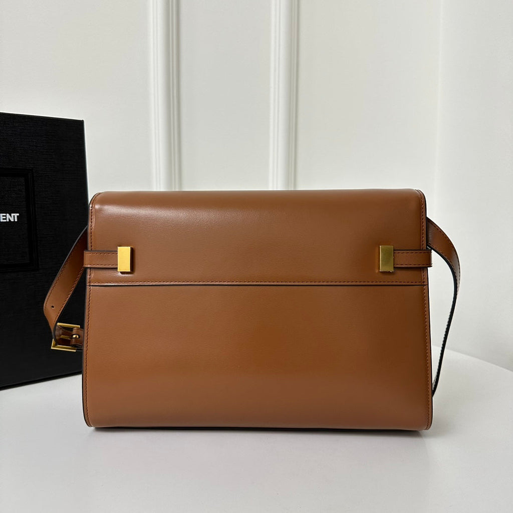 Saint Laurent Manhattan 29 Top-Handle in Smooth Cinnamon Brown Calfskin Bag