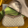 Gucci Ophidia Small 25 Handbag Beige and Ebony Pvc Fabric
