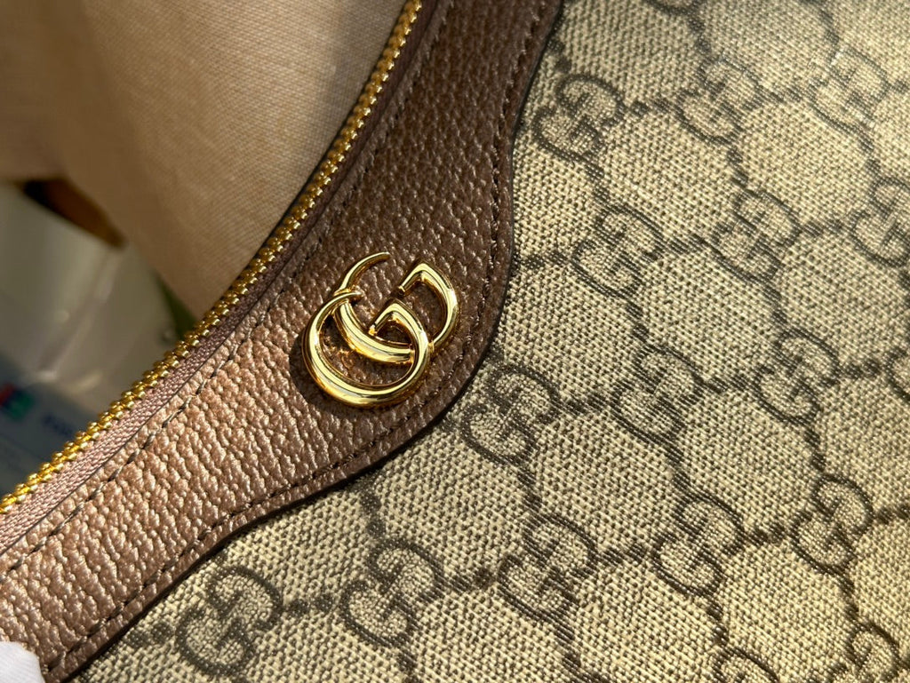 Gucci Ophidia Small 25 Handbag Beige and Ebony Supreme Canvas