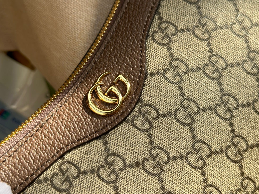 Gucci Ophidia Small 25 Handbag Beige and Ebony Supreme Canvas