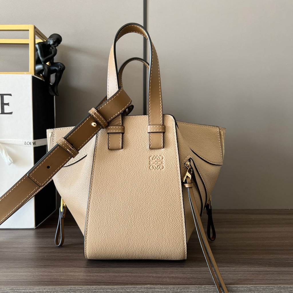 Loewe Mini 20 Hammock Bag in Sand Brown Calfskin