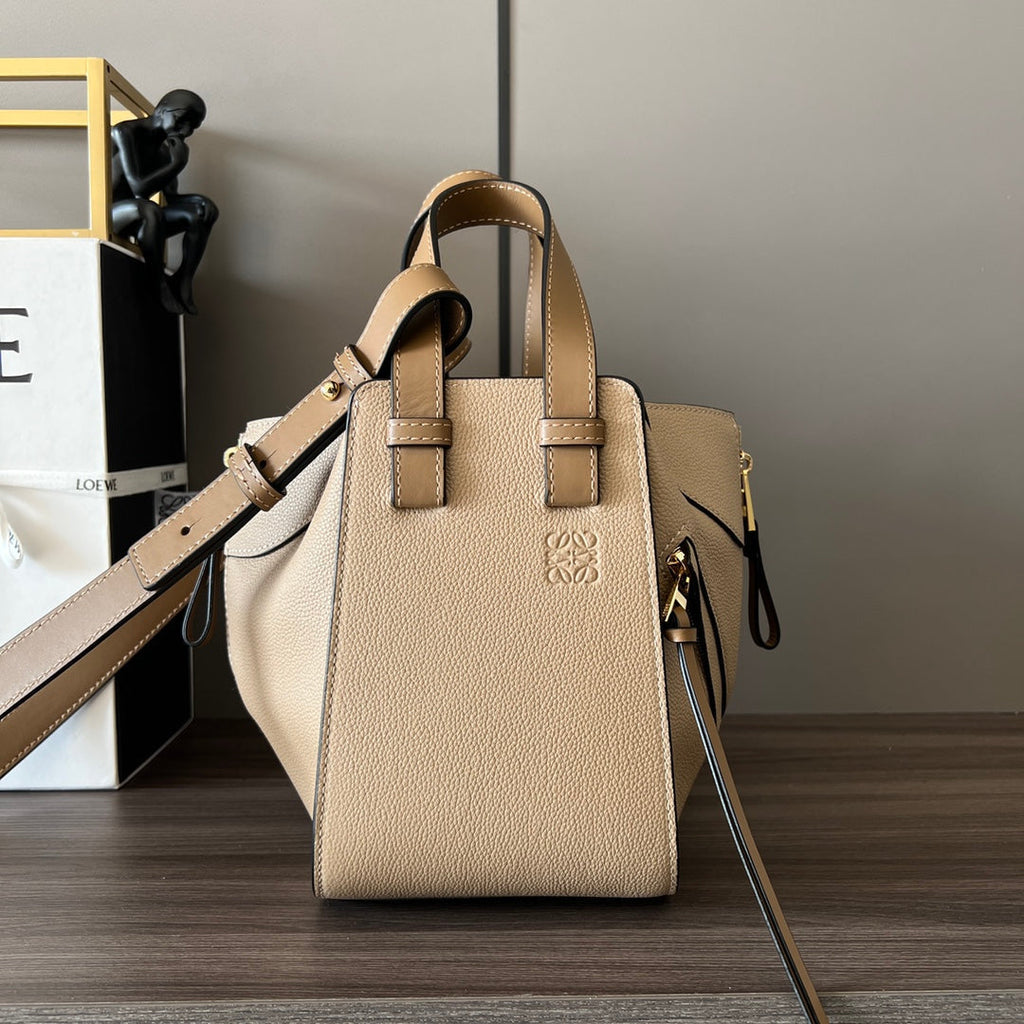 Loewe Mini 20 Hammock Bag in Sand Brown Calfskin