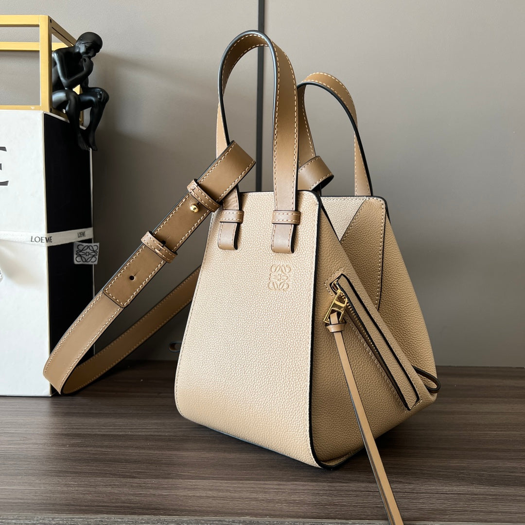 Loewe Mini 20 Hammock Bag in Sand Brown Calfskin