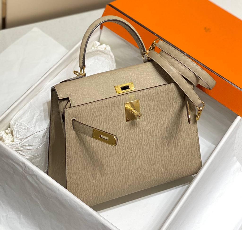 Hermes Kelly 28cm in Trench Epsom Calfskin Gold Hardware Bag