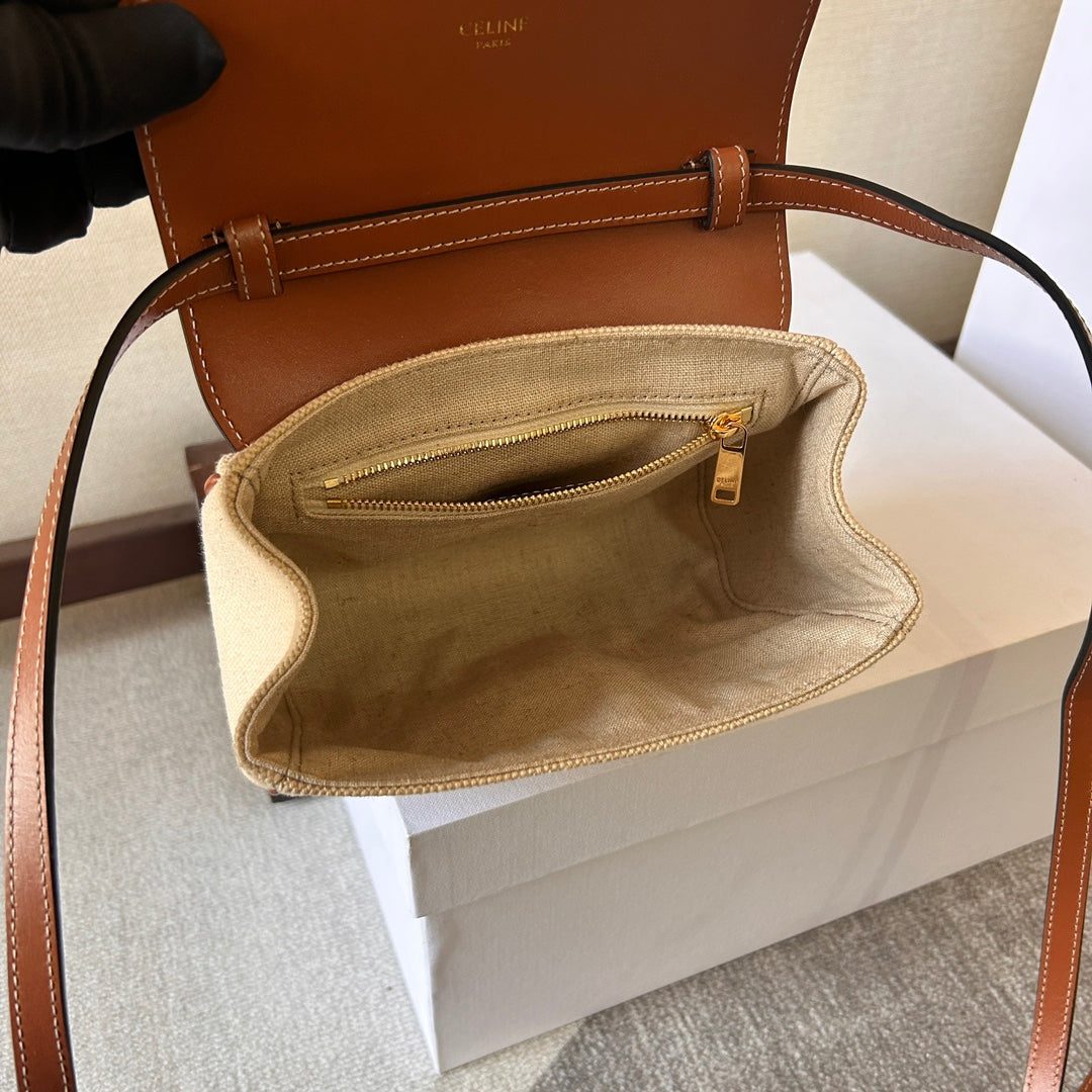 Celine Soft 18 Beige Brown Calfskin Bag