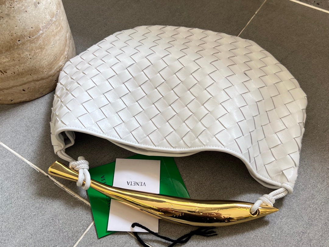 Bottega Veneta Sardine 33 with Chain in White Lambskin Bag