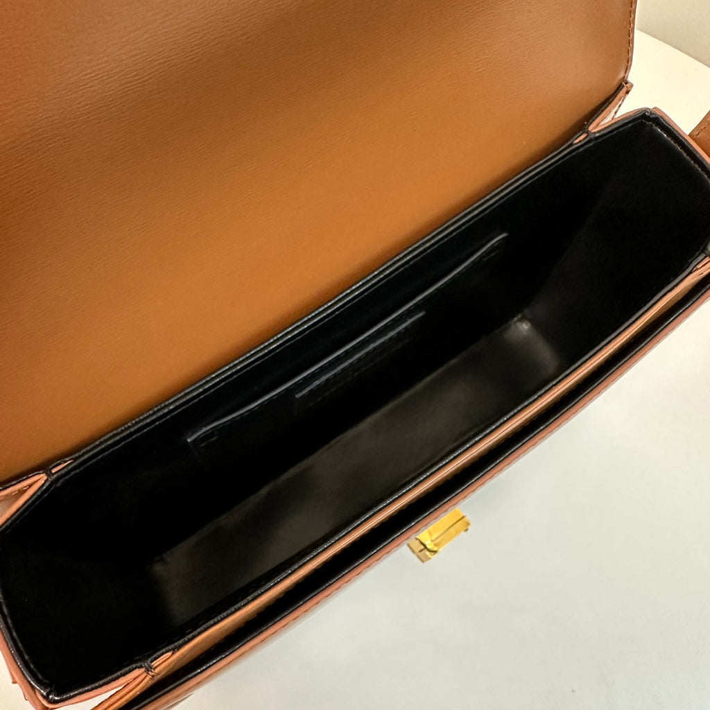 Solferino 23 Satchel in Box Cinnamon Brown Calfskin