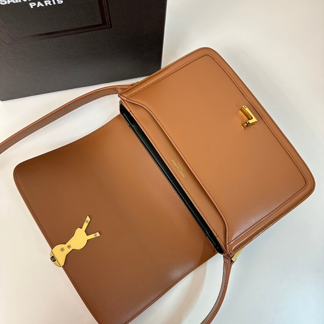 Solferino 23 Satchel in Box Cinnamon Brown Calfskin