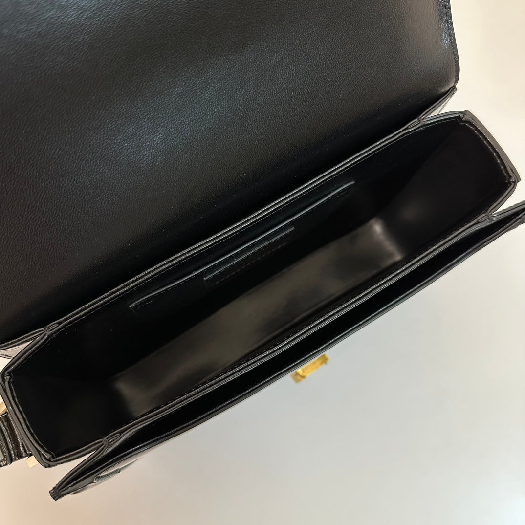 Solferino 23 Satchel in Box Black Calfskin