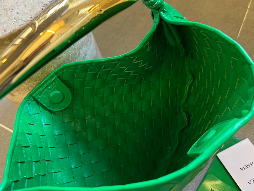 Bottega Veneta Sardine 33 with Chain in Shamrock Green Lambskin Bag