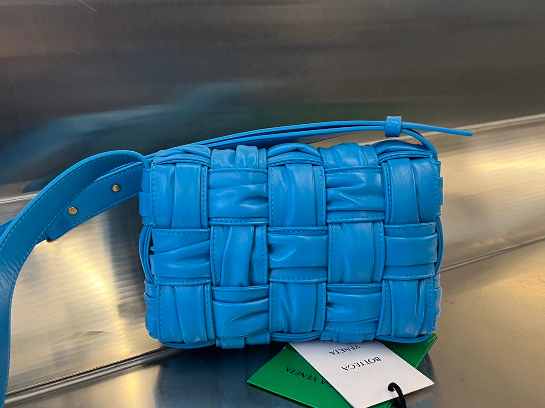 Bottega Veneta Mini Cassette 19 in Sky Blue Soft Lambskin Bag