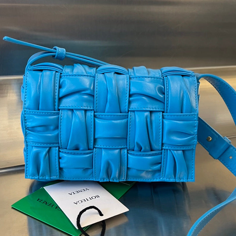 Bottega Veneta Mini Cassette 19 in Sky Blue Soft Lambskin Bag