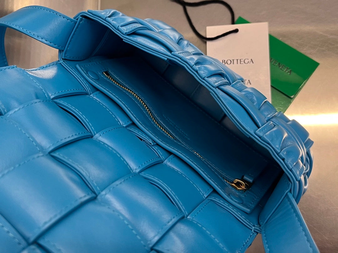 Bottega Veneta Mini Cassette 19 in Sky Blue Soft Lambskin Bag