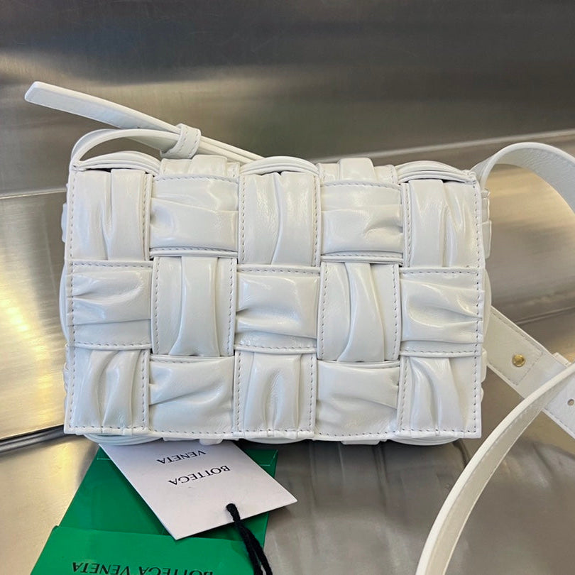 Bottega Veneta Mini Cassette 19 in White Soft Lambskin Bag