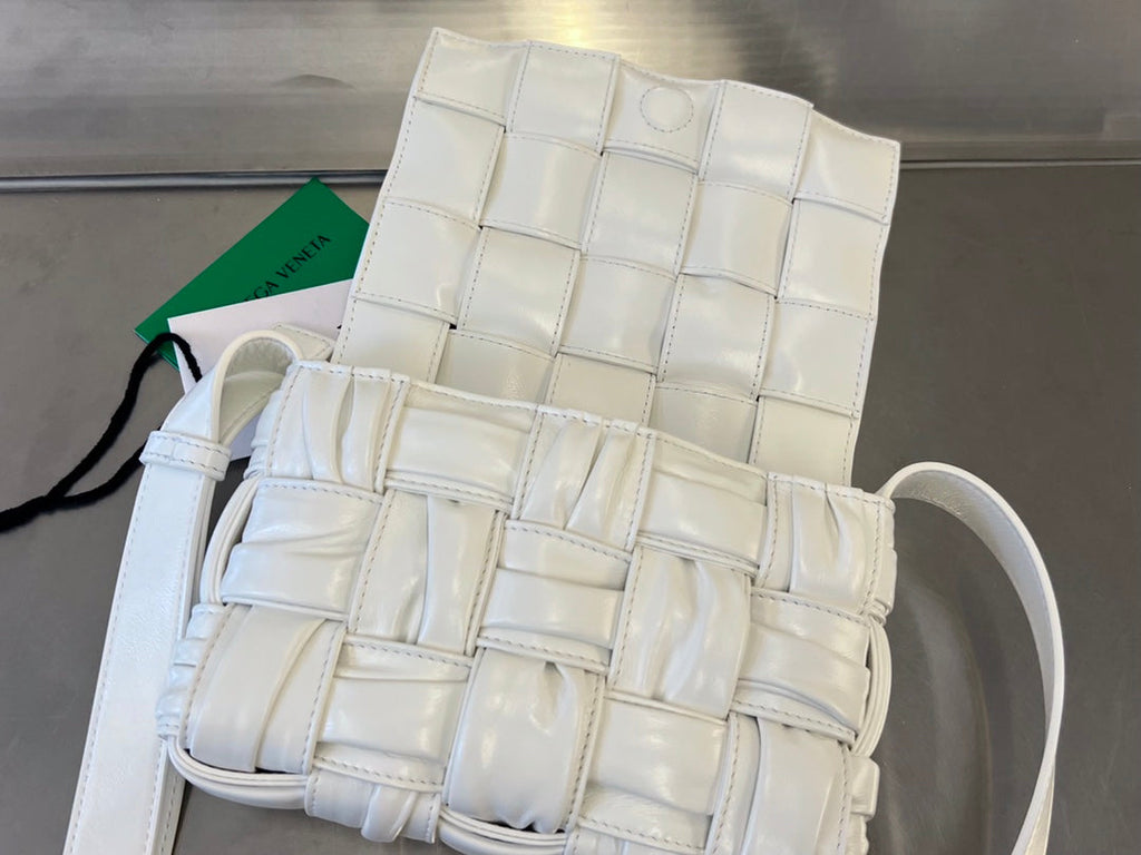 Bottega Veneta Mini Cassette 19 in White Soft Lambskin Bag