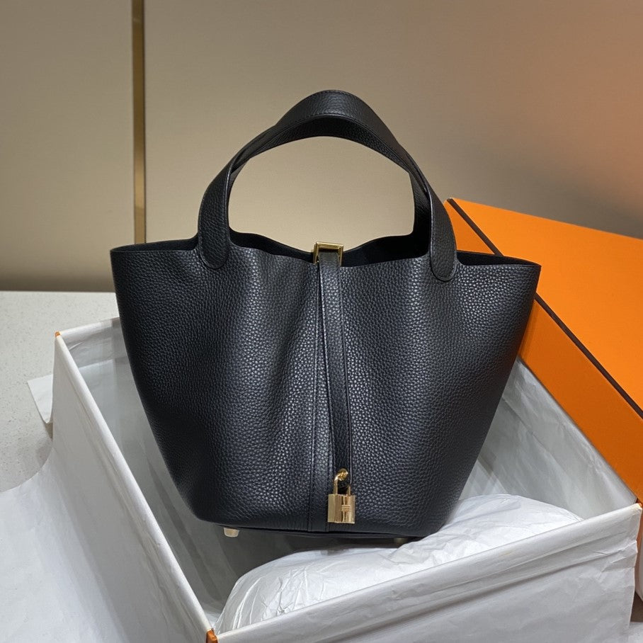 Hermes Picotin Lock 22 Black Togo Ghw Bag