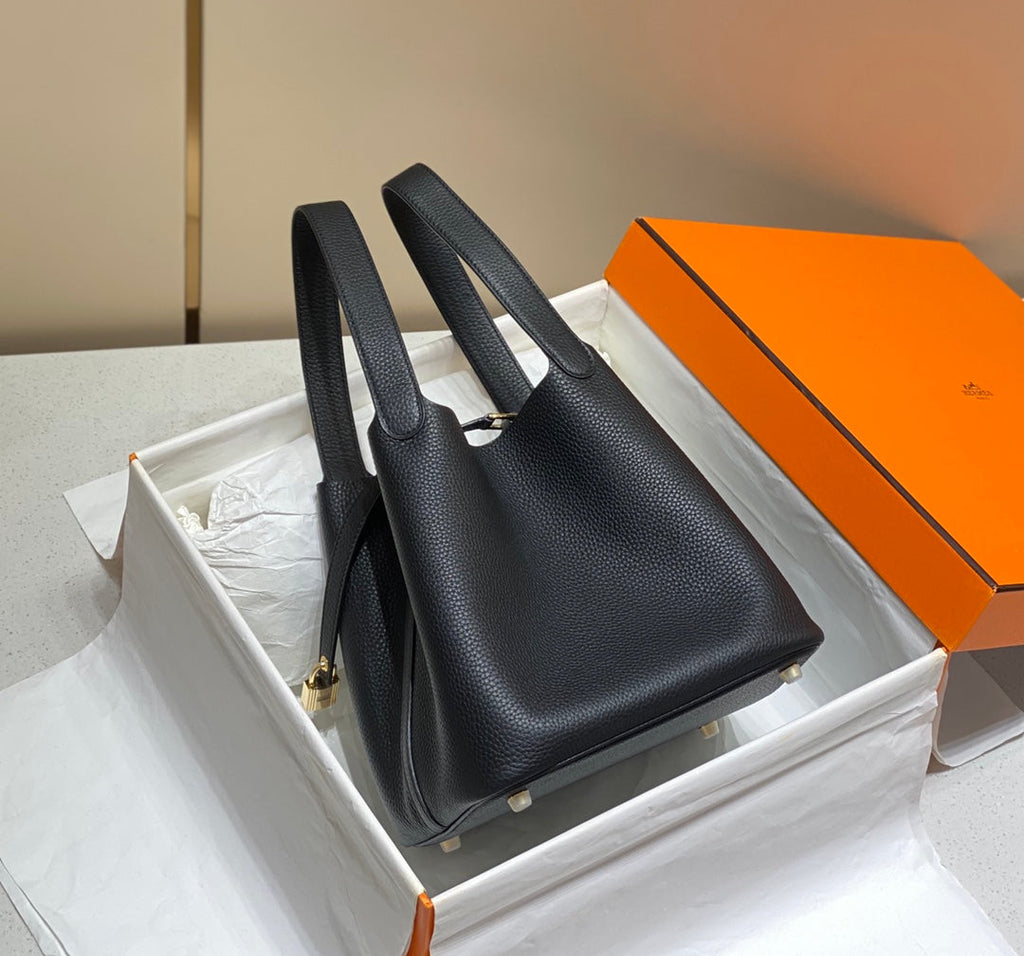 Hermes Picotin Lock 22 Black Togo Ghw Bag