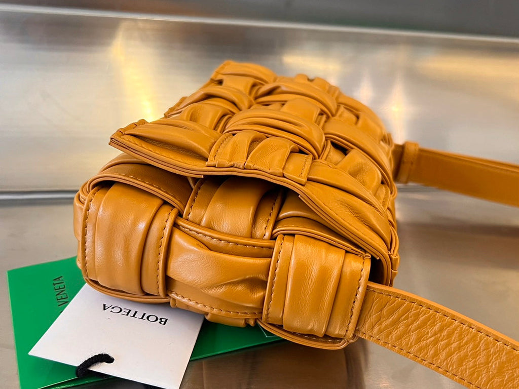 Bottega Veneta Mini Cassette 19 in Sandstone Orange Soft Lambskin Bag